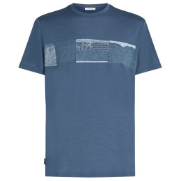 Tricou bărbați Icebreaker Men Merino 150 Tech Lite SS Tee Elevation Line albastru Dawn