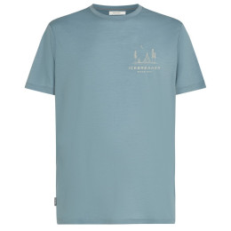 Tricou bărbați Icebreaker Men Merino 150 Tech Lite SS Tee Peaceful Pass albastru deschis Flint Blue