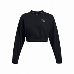 Hanorac femei Under Armour Rival Terry OS Crop Crw negru Black/White