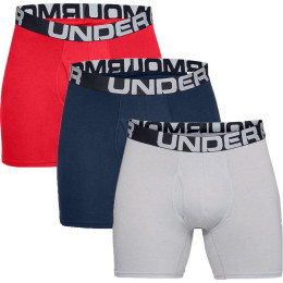 Boxeri bărbați Under Armour Charged Cotton 6in 3 Pack roșu