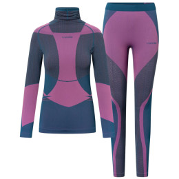 Lenjerie termică femei Viking Fusion Lady Set albastru/violet turquise/fuchsia
