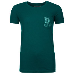 Tricou femei Ortovox W's 185 Merino Way To Powder TS verde