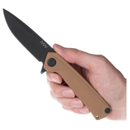 Briceag Acta non verba Z100 DLC Black / Plain edge, G10 Coyote / Liner Lock