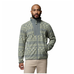 Hanorac bărbați Columbia Sequoia Grove™ Ii Fz Printed Fleece gri Safari Wizard Island Tonal