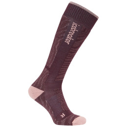 Șosete femei Icebreaker Women Merino Blend Ski+ Medium OTC Mountain Contour violet Java/Blush/Summ