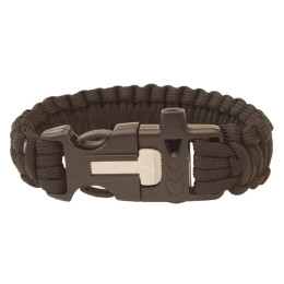 Brățară Yate Paracord cu fluier și amnar negru