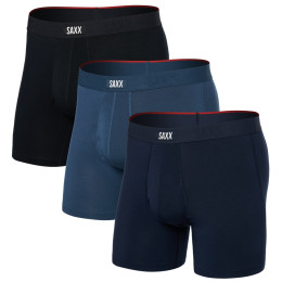Boxeri bărbați Saxx Vibe Xtra Soft Comfort Boxer Brf Fly 3Pk albastru închis dark denim/navy/black