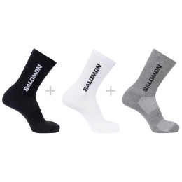 Șosete Salomon Everyday Lite Crew 3-Pack negru/gri White / Black / Frost Gray