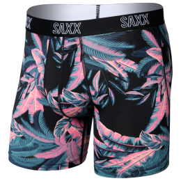 Boxeri bărbați Saxx Droptemp All Day Cooling Boxer Brief negru/roz tropical jungle-black