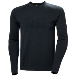 Tricou funcțional bărbați Helly Hansen Lifa Merino Knitevo Crew negru 990 Black