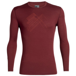 Tricou bărbați Icebreaker Mens 200 Oasis LS Crewe Snap Head vínová