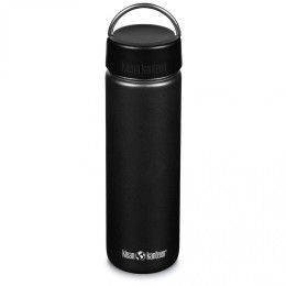 Sticlă oțel Klean Kanteen Wide w/Wide Loop Cap - brushed stainless 800 ml negru