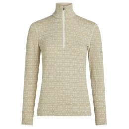Tricou funcțional femei Icebreaker Women M 260 Tech Vertex LS HZ AlpGeo bej/alb Undyed/Cumin/J