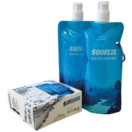 Sticlă pliantă Lifesaver Squeeze Pouch x2 albastru Blue