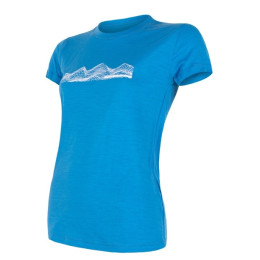 Tricou funcțional femei Sensor Merino Active PT Mountains albastru modrá