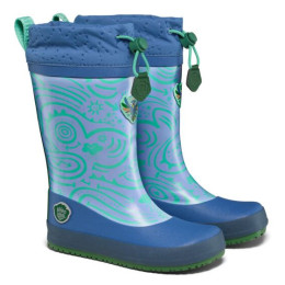 Cizme de cauciuc copii Affenzahn Rainboot Vegan Puddly Bird of Paradise albastru/portocaliu Bird of Paradise