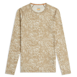 Tricou funcțional femei Icebreaker Women M 200 Oasis LS Crewe Moss BloomAOP bej/alb Cumin/Undyd/Aop