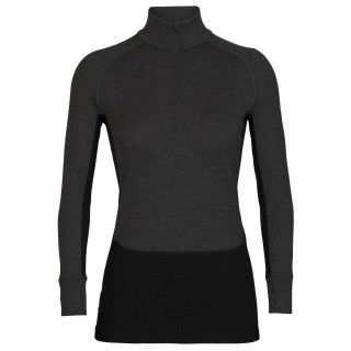 Hanorac funcțional de damă Icebreaker ZoneKnit™ 260 LS Half Zip gri/negru