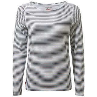 Tricou femei Craghoppers NL Erin LS Top alb/gri