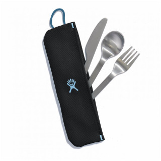 Set tacâmuri Hydro Flask Flatware Set Stainless Pouch negru