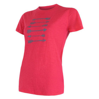 Tricou femei Sensor  Merino Wool  PT Săgeată m.s. roz magenta