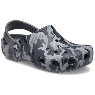 Papuci copii Crocs Classic Camo Clog K negru/gri