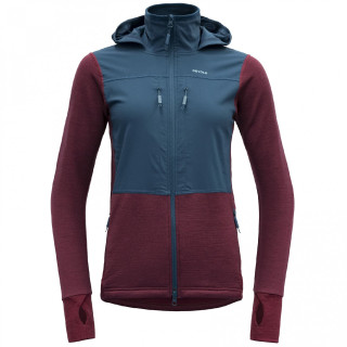 Geacă softshell pentru femei Devold Herøy Hybrid Merino Jkt Wmn roșu/albastru