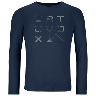 Tricou bărbați Ortovox 185 Merino Brand Outline Ls M albastru