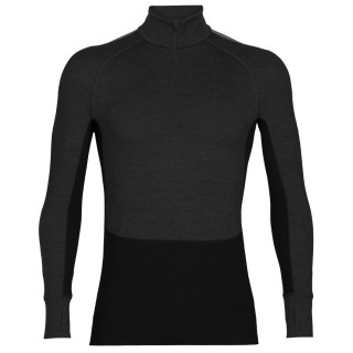 Hanorac funcțional bărbați Icebreaker ZoneKnit™ 260 LS Half Zip gri/negru