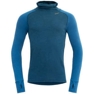 Hanorac funcțional bărbați Devold Expedition Merino Silk Hoodie Man albastru FLOOD/BLUE