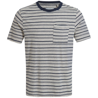 Tricou bărbați Craghoppers Mollugo Short Sleeved T-Shirt alb/albastru Blue Navy Stripe