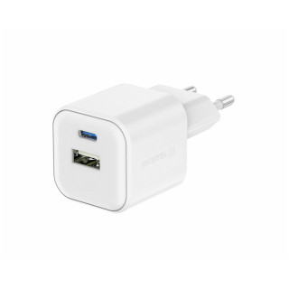 Încărcător Swissten TRAVEL CHARGER GaN 1x USB-C 35W PD + 1x USB-A 27W QC alb