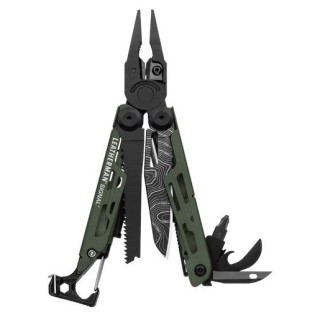 Cuțit multifuncțional Leatherman Signal Green Topo negru/verde