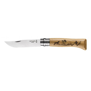 Cuțit Opinel VRI No. 08 Inox cu gravură de câine 