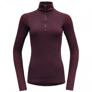 Tricou funcțional femei Devold Duo Active Merino 205 Z.Neck roșu