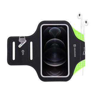 Husă pentru telefon Swissten ARMBAND CASE 7,0" negru/verde