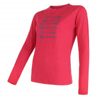 Tricou femei Sensor Merino Wool PT Săgeată m.l. roz magenta