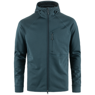 Hanorac bărbați Fjällräven Abisko Grid Fleece Hoodie M albastru Mountain Blue