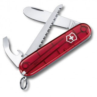 Cuțit Primul meu Victorinox, cu pilă roșie roșu transparent trans red