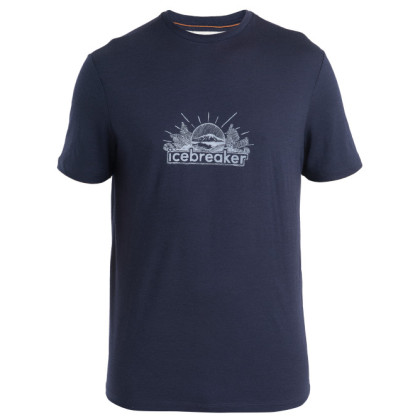 Tricou bărbați Icebreaker Men Merino 150 Tech Lite III SS Tee IB Grown Naturally albastru închis Midnight Navy