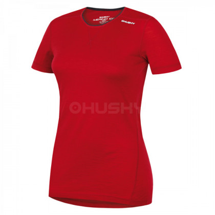 Tricou damă funcțional Husky Merino (mânecă scurtă) roșu