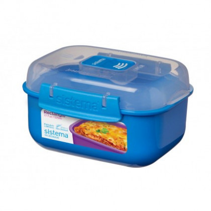 Miska na jídlo Sistema Microwave Rectangle 525ML albastru