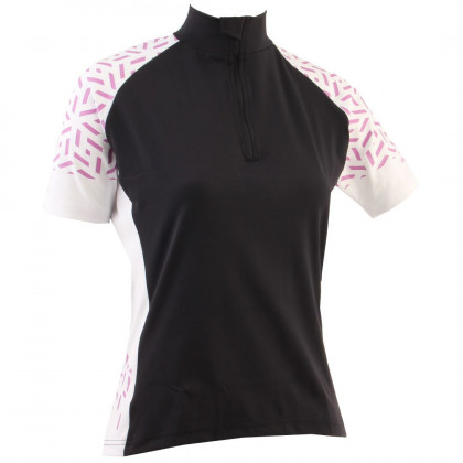 Tricou de ciclism femei Axon Nippon D negru/alb