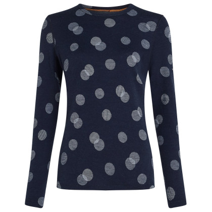 Tricou femei Icebreaker W Mer 260 Vertex LS Crewe FallFl albastru închis Midnight Navy/Snow/J