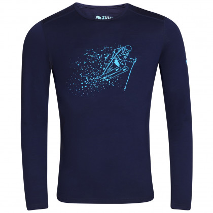 Tricou bărbați Zulu Merino Skier 160 Long albastru