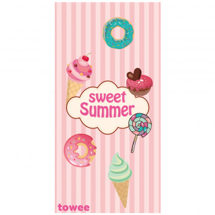 Prosop cu
			uscare rapidă Towee Sweet Summer 80x160 cm roz