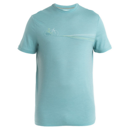 Tricou bărbați Icebreaker Men Merino 150 Tech Lite III SS Tee Cadence Paths albastru deschis Cloud Ray