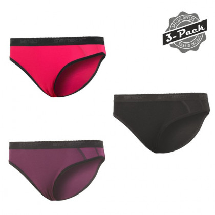 Chiloți Sensor Double Face 3-pack negru/roz magenta+černá+fialová