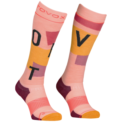 Șosete 3/4 femei Ortovox Freeride Long Socks Cozy Women's roz Bloom