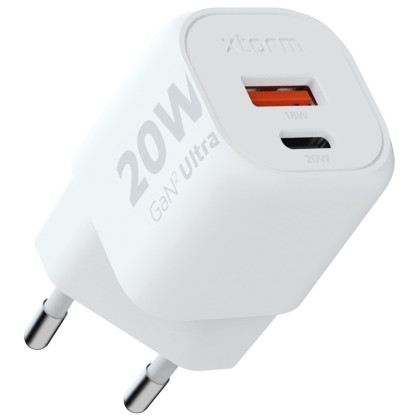 Încărcător Xtorm 20W GaN2 Ultra Wall Charger alb